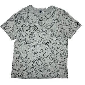 The‎ Simpsons Bart Simpson 2019 Gray T Shirt HM Divided  Size Large Lightweight
